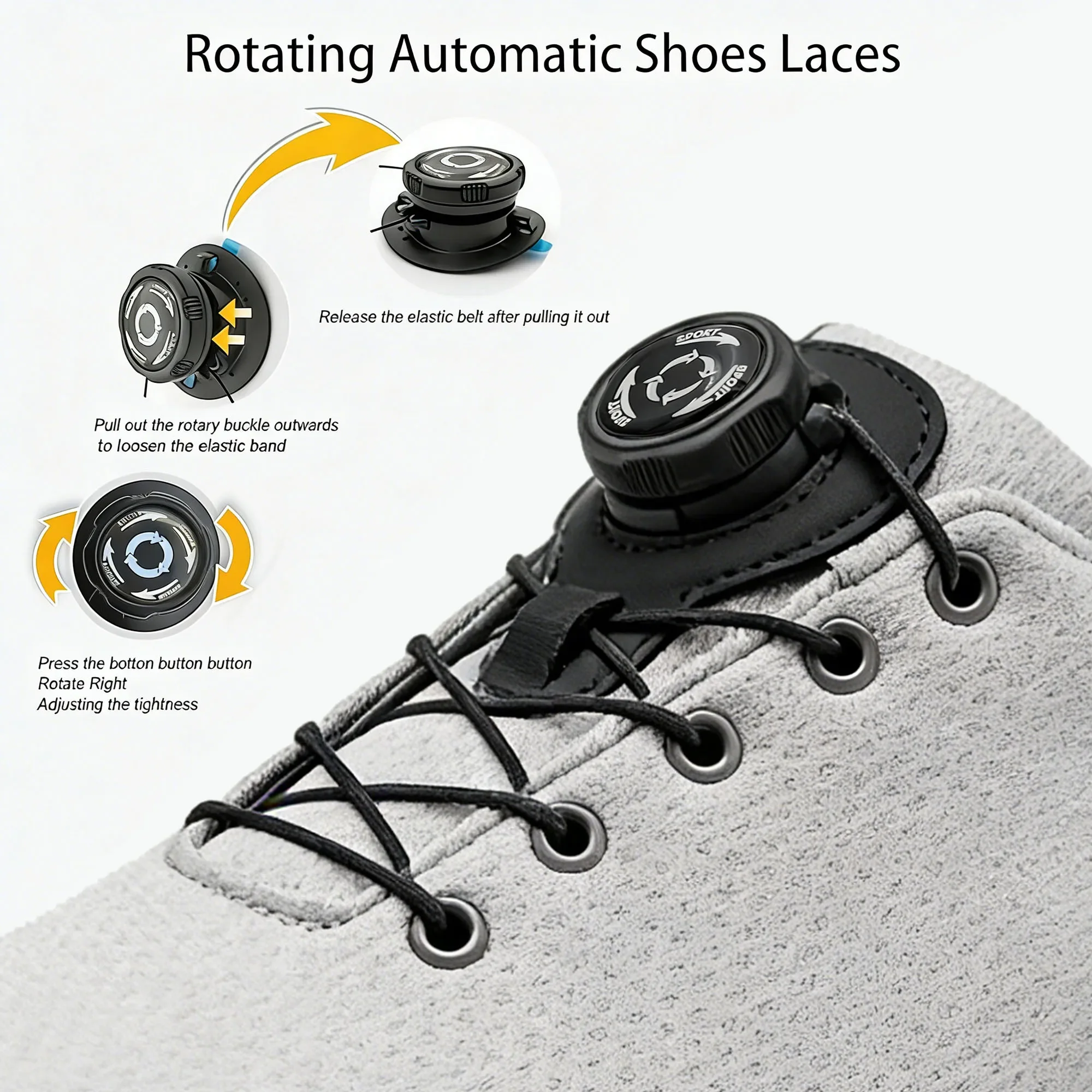 MAKE AMERICA GO AWAY Custom Walking Shoes Men Woman Rotating Button Without Laces Shoe Design Logo Lightweight Sneakers Unisex view 5