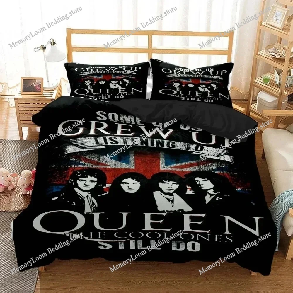 

3D Print Rock Band Queen Bedding Set Boys Girls Twin Queen Size Duvet Cover Pillowcase Bed Kids Adult Fashion Home Textileextile