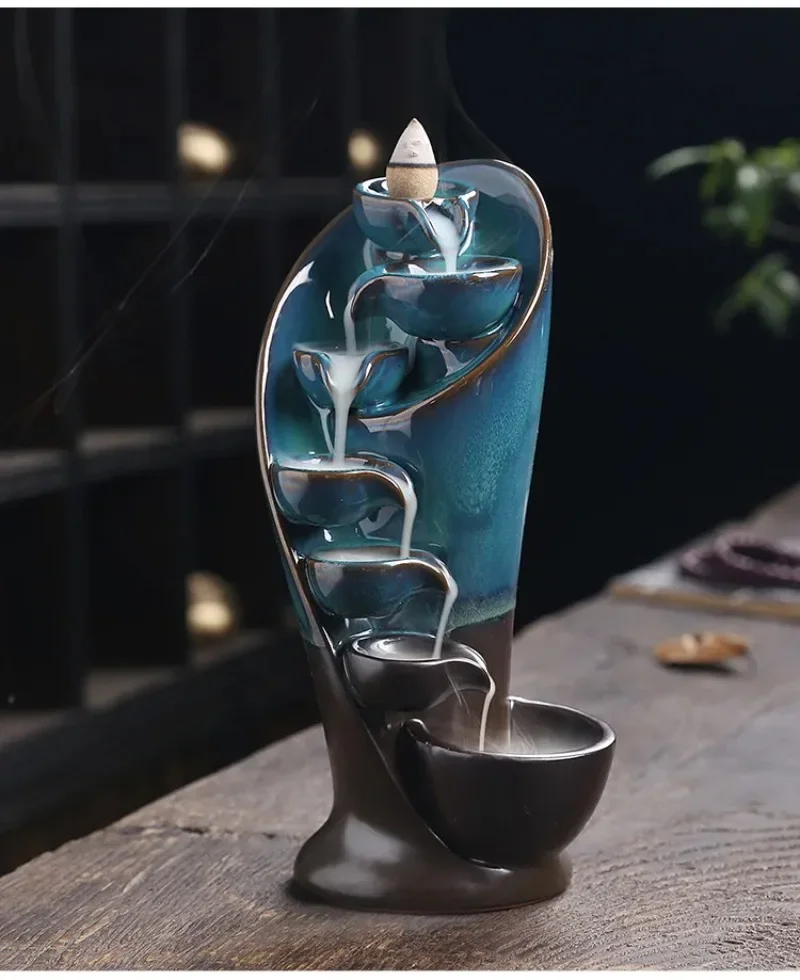Ceramic backflow incense burner creative European torch sandalwood backflow furnace home ornament