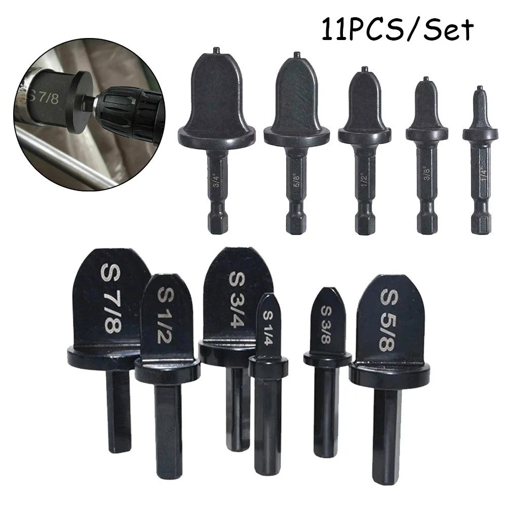 /11PCS /Tube /Expander Tool Set 45# Steel Copper Pipe Swaging Drill Bit For Air Conditioner Installation HVAC Refrigeration Repa