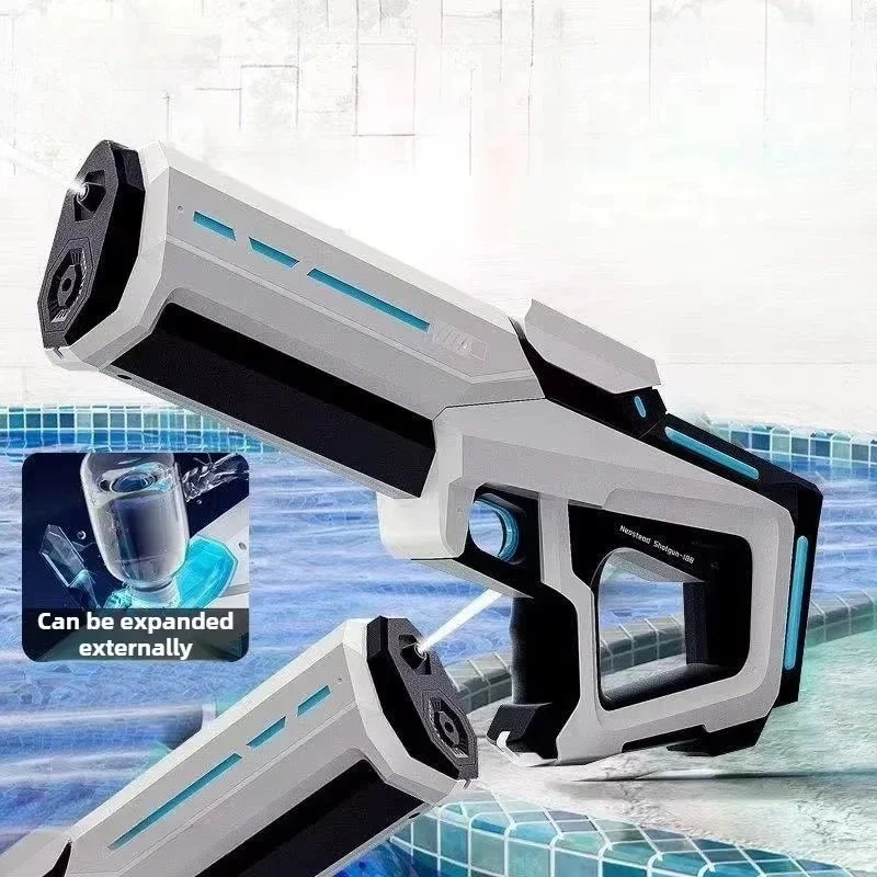Wireless Automatic Electric Water Gun Large Capacity 8‑M Shooting Range Burst Mode Summer Beach Pool Outdoor Shooting Toy