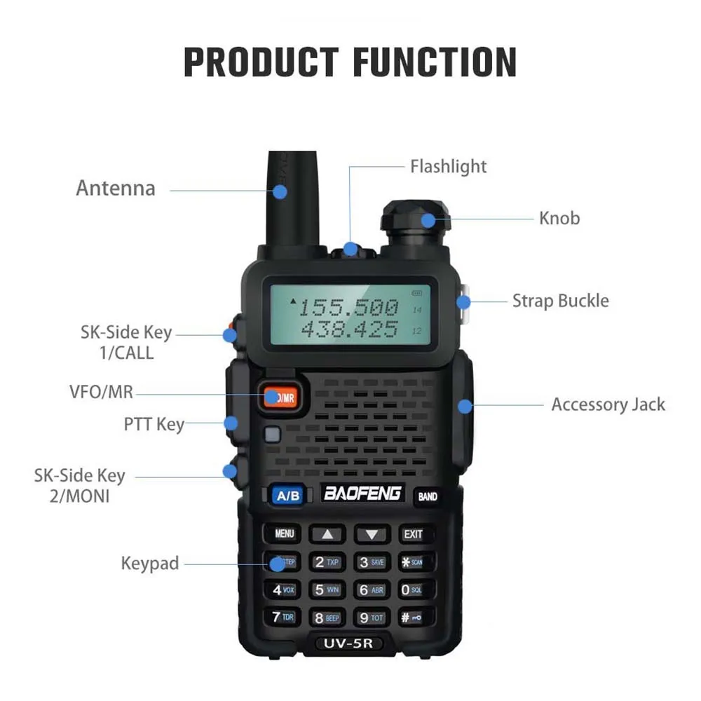 Baofeng UV 5R Radio 5W Dual Band VHF UHF UV-5R Walkie Talkie Long Range 10km Radio Comunicador Talkie Walkie Walkman