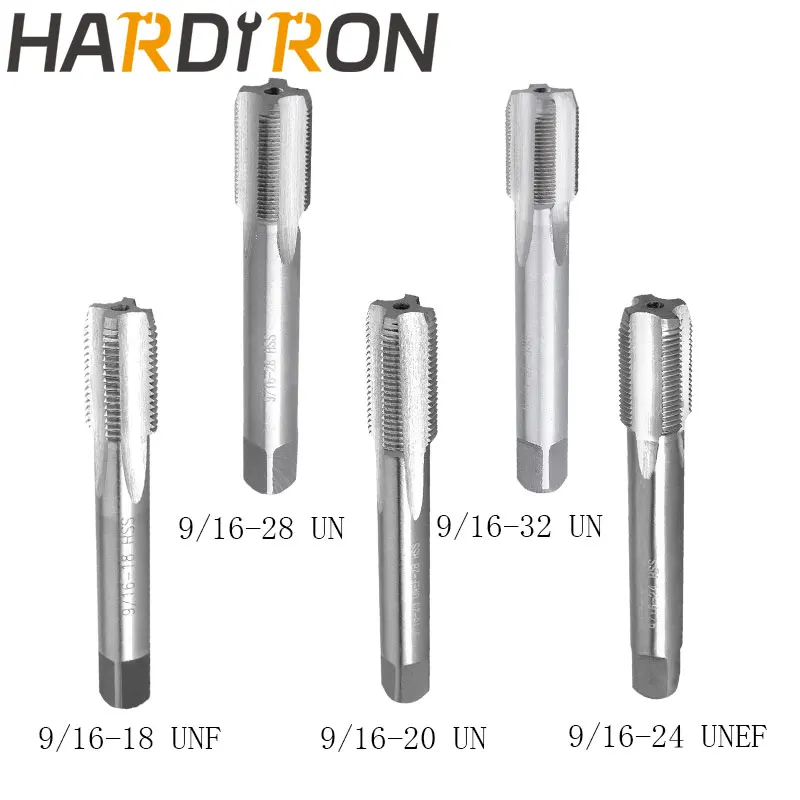 Hardiron 9/16-18 9/16-20 9/16-24 9/16-28 9/16-32 Tap and Die Set Right Hand, HSS Thread Taps & Round Dies