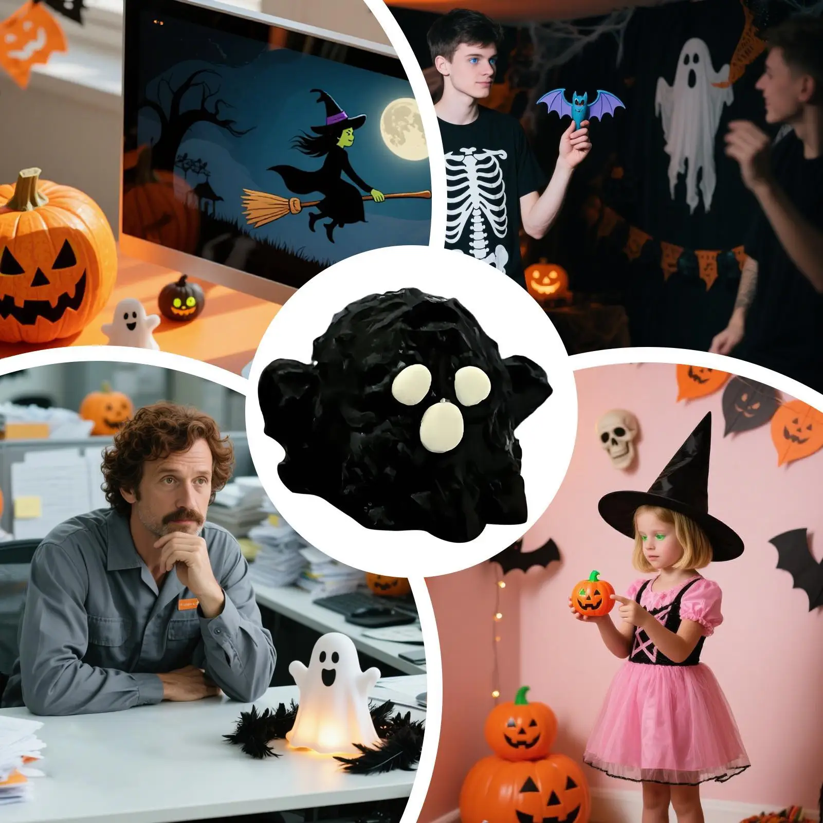 Jouets à presser pour Halloween, fantôme en Silicone, modèle à presser, faveur de fête, jouets de pincement Ultra doux pour la famille, les amis, les adolescents et les jeunes