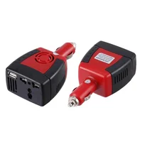 Salida de 220 V CA, inversor de corriente para automóvil de 150 W y voltaje de entrada de 12 V CC con puerto de cargador USB de 0,5 A, accesorios electrónicos para inversor de coche