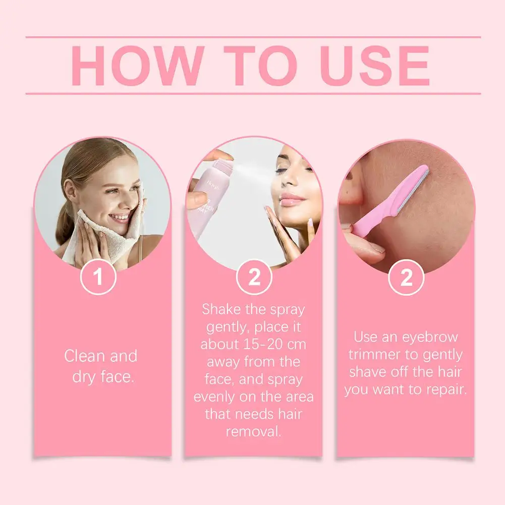 100ml Hair Identifier Spray For Face Shaving Mild Formula Face Spray Hair Removal Effective Spray Hair Remover Face Hair Re Q4j5