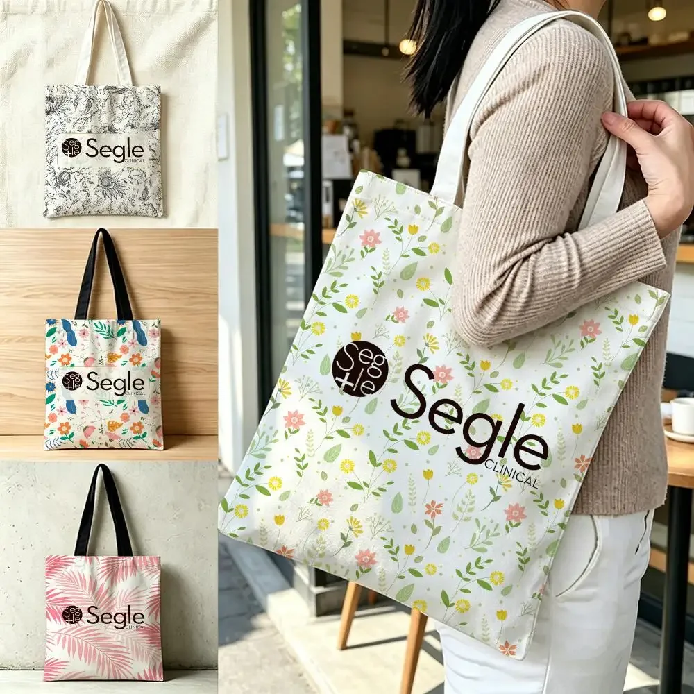 beauty Segle Clinical Storage Bags Polyester Canvas Foldable Tote Bag Lightweight Reusable Shopping Shoulder Bag