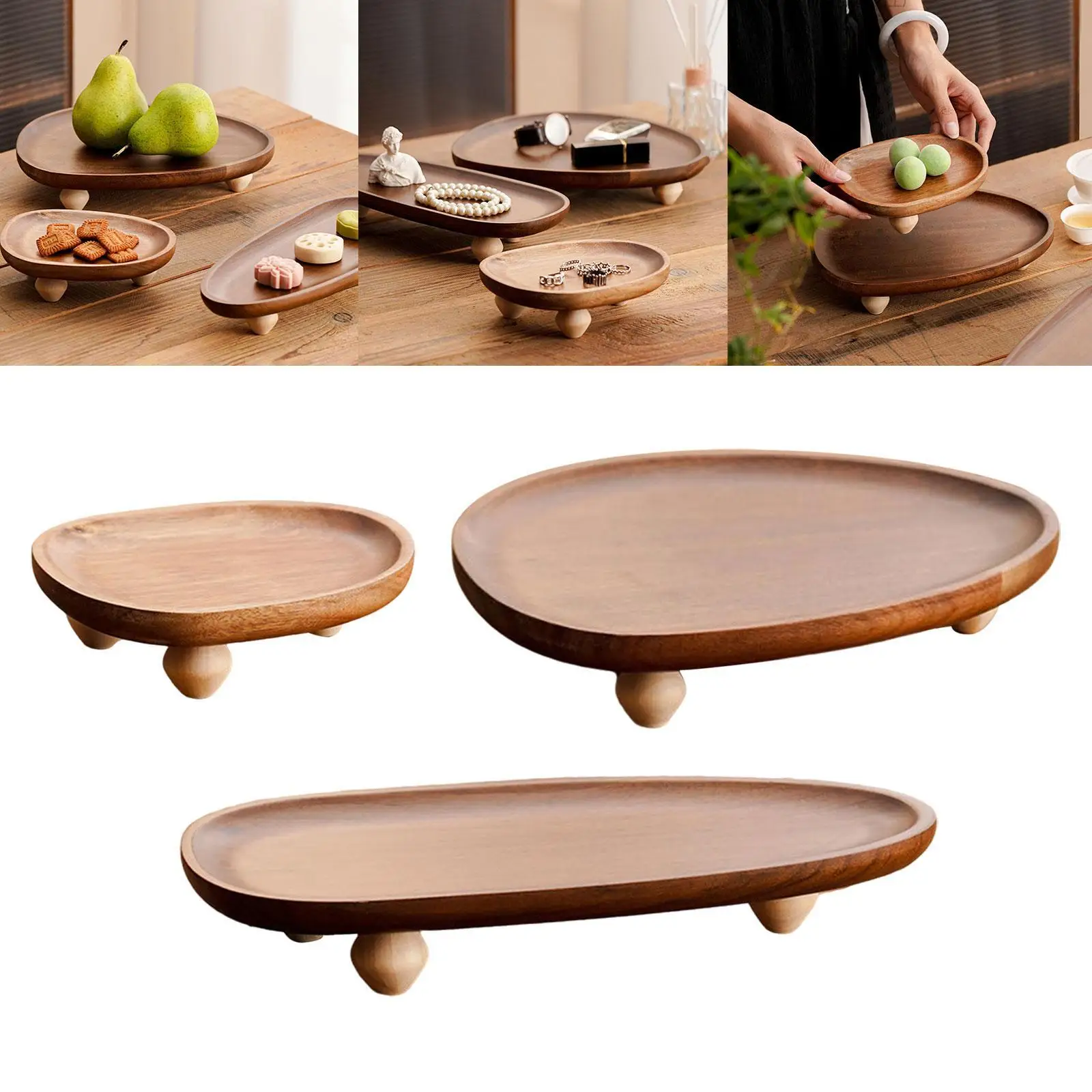 

Деревянная подставка-органайзер, посуда, многоцелевой деревянный сервировочный поднос, декоративная подставка для чая, овощей, закусок, орехов