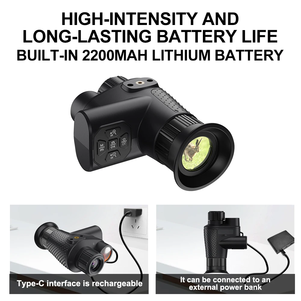 New arrival 4K HD Mini Head-Mounted 8X Zoom Infrared Telescope Digital Night Vision Monocular for Outdoor Video watching animals