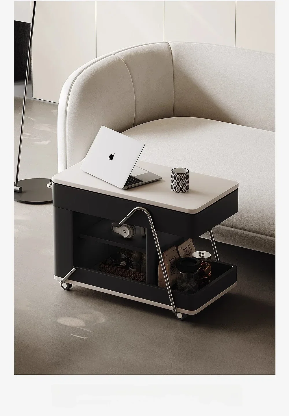 Modern simple movable lifting side few small apartment living room multi-functional trolley coffee table