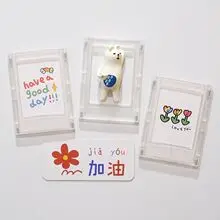 Creative Absorbable Magnetic 3 Storage Photo Frame, Polaroid Photo Card Display Stand, Desktop Ornament