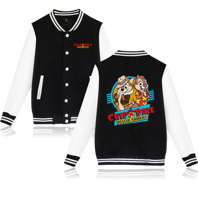 Giacca da baseball autunnale da donna e da uomo Disney Chip N Dale Bomber, abbigliamento da strada, giacca universitaria Harajuku Bomber