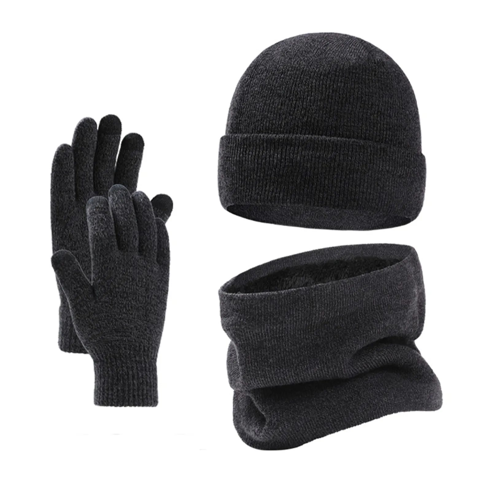 2024 autunno inverno caldo cappello sciarpa guanti tre pezzi set peluche maglia cappello di lana a prova di freddo copricapo guanti sciarpe set