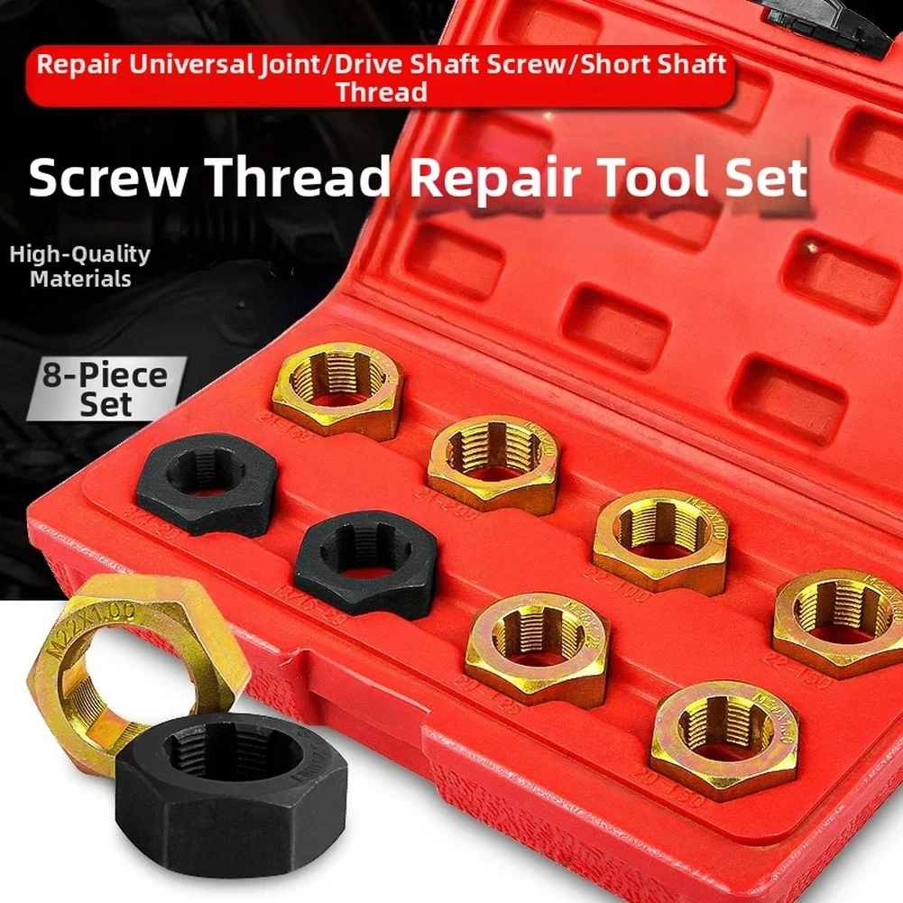 8pcs Bolt Thread Repair Tool Metric Thread Repair Tool Kit For Restores Damaged Threads On Drive Shaft Screws Automotive