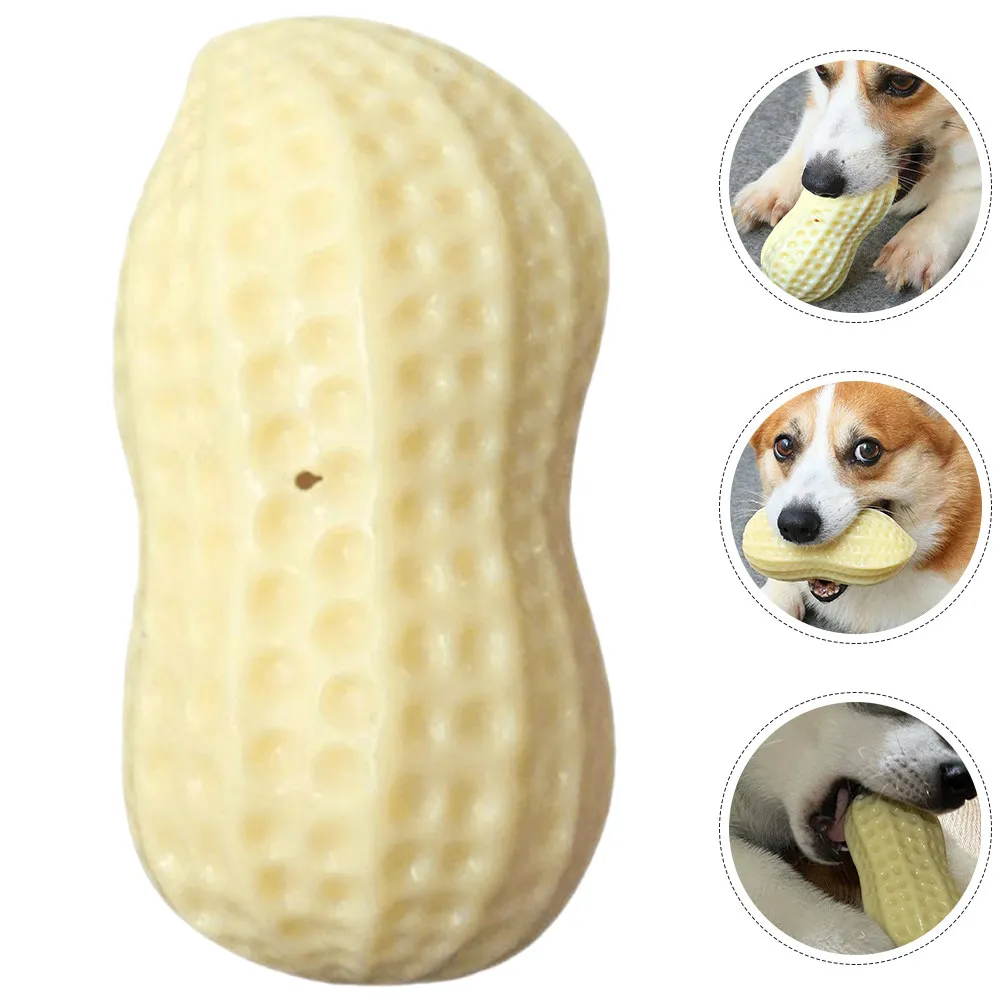 Squeaky Peanut-Shaped Dog Chew Toy for Medium Dogs – Durable Puppy Chew Ball