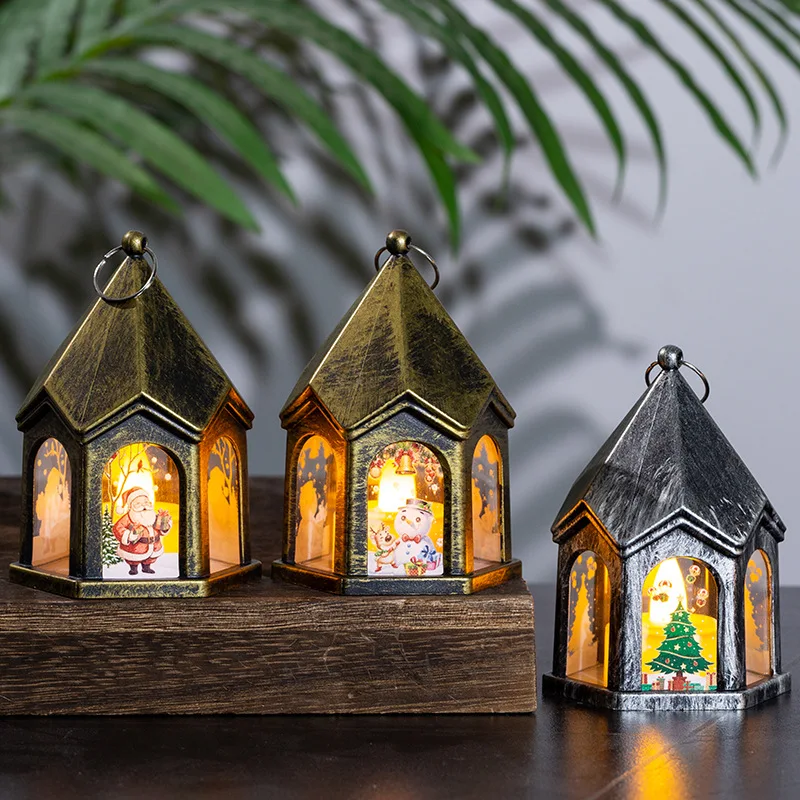 Luminous Gift Retro Night Light Christmas Tree Ornament Desktop Layout Prop Festive Home Self-defense reflective flashlight