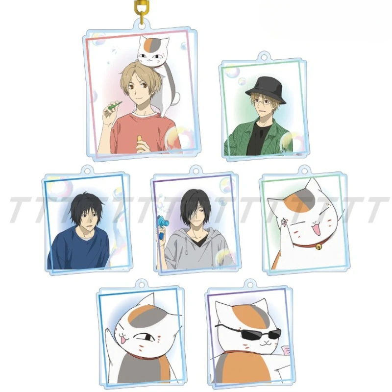 Game Matoba Seiji Nyanko-sensei Natsume Takashi Tanuma Kaname Keychain Doll Anime Acrylic Keyring Pendant for Gift