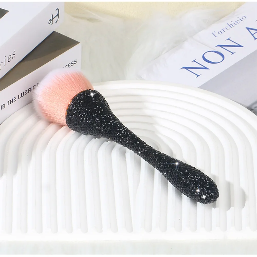 Artificial Fiber Diamond Handle Makeup Brush Soft Bristles Rhinestone Handle Loose Powder Brush Diamond Inlay Fluffy