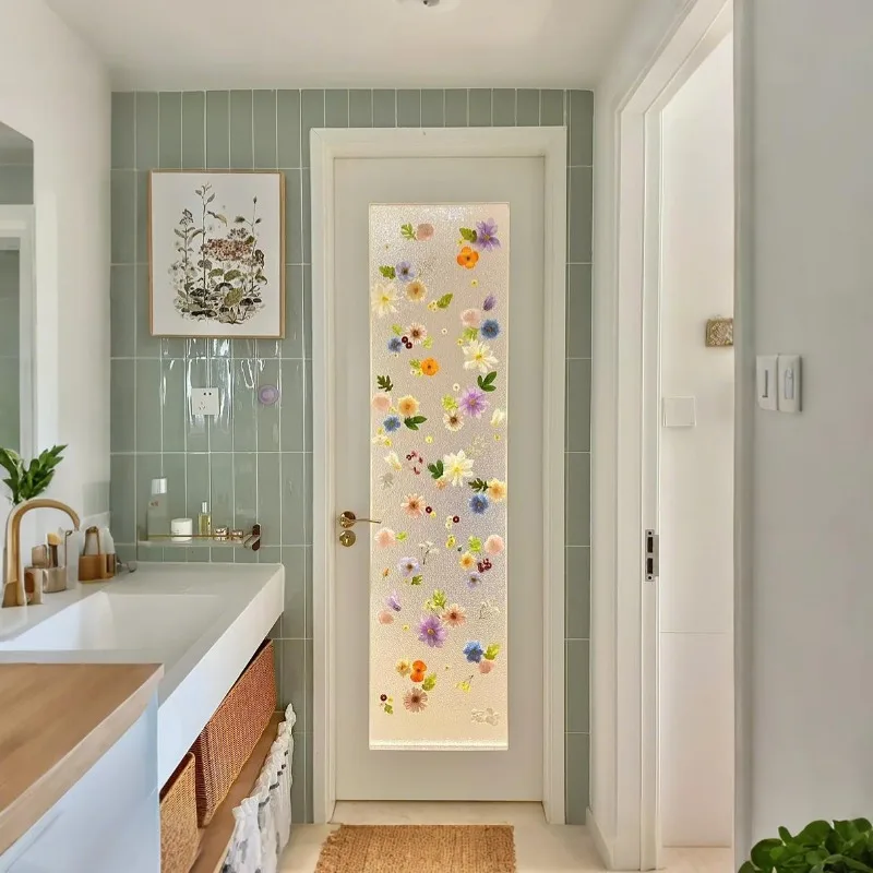 

French retro glass door toilet half wall bathroom door toilet door