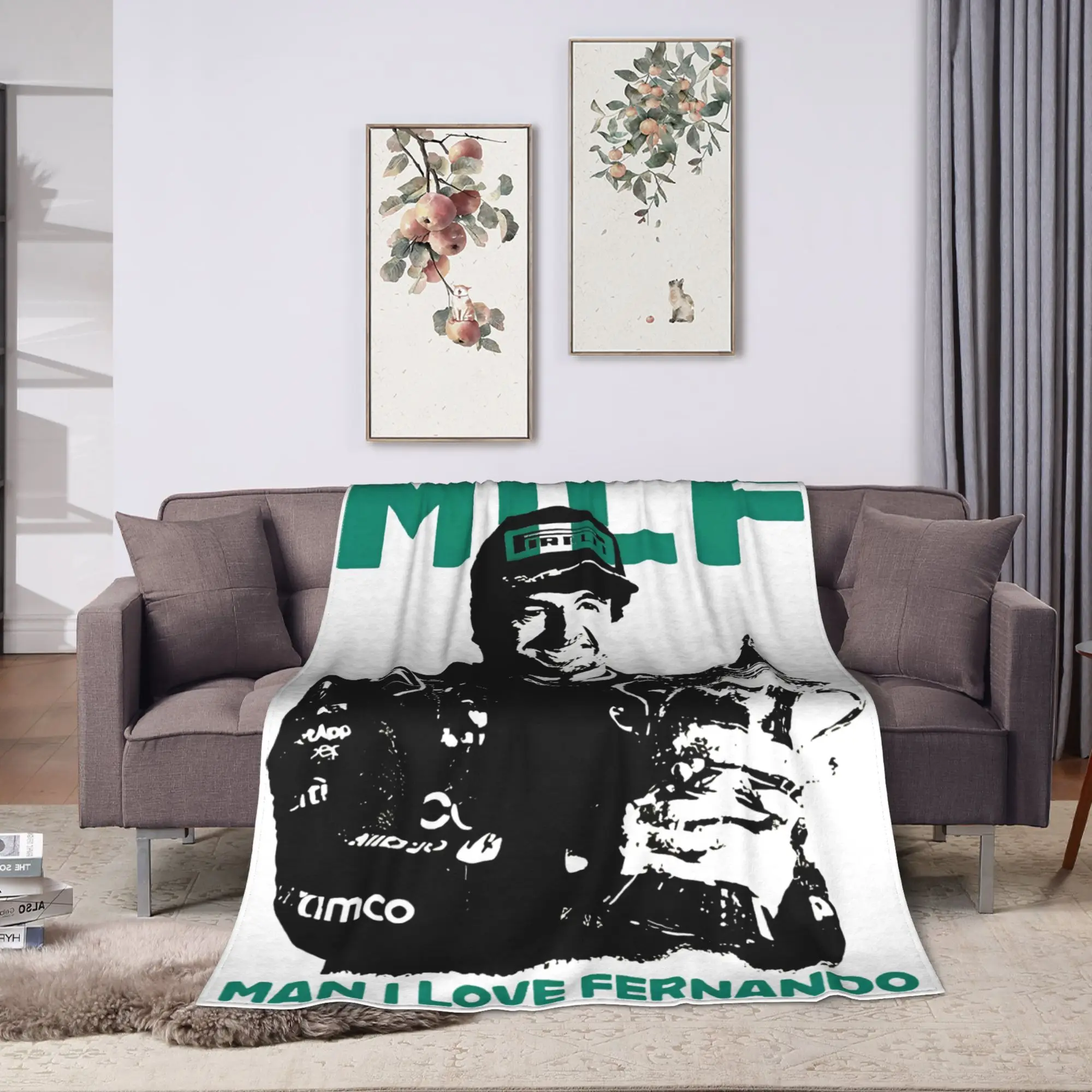 MILF رجل أحب فرناندوس ألونسوس البطانيات طائرة السفر الفانيلا رمي بطانية للأريكة كرسي لينة جودة مخصصة المفرش #2