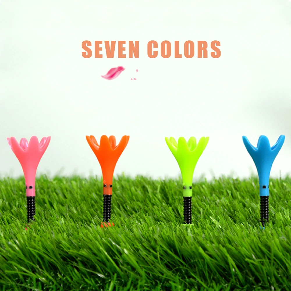 10pcs/bag Petal Golf Tees 80mm Plastic Height Adjustable Ball Tee For Golfer Gift 7 colors Green Outdoor Golf accessories