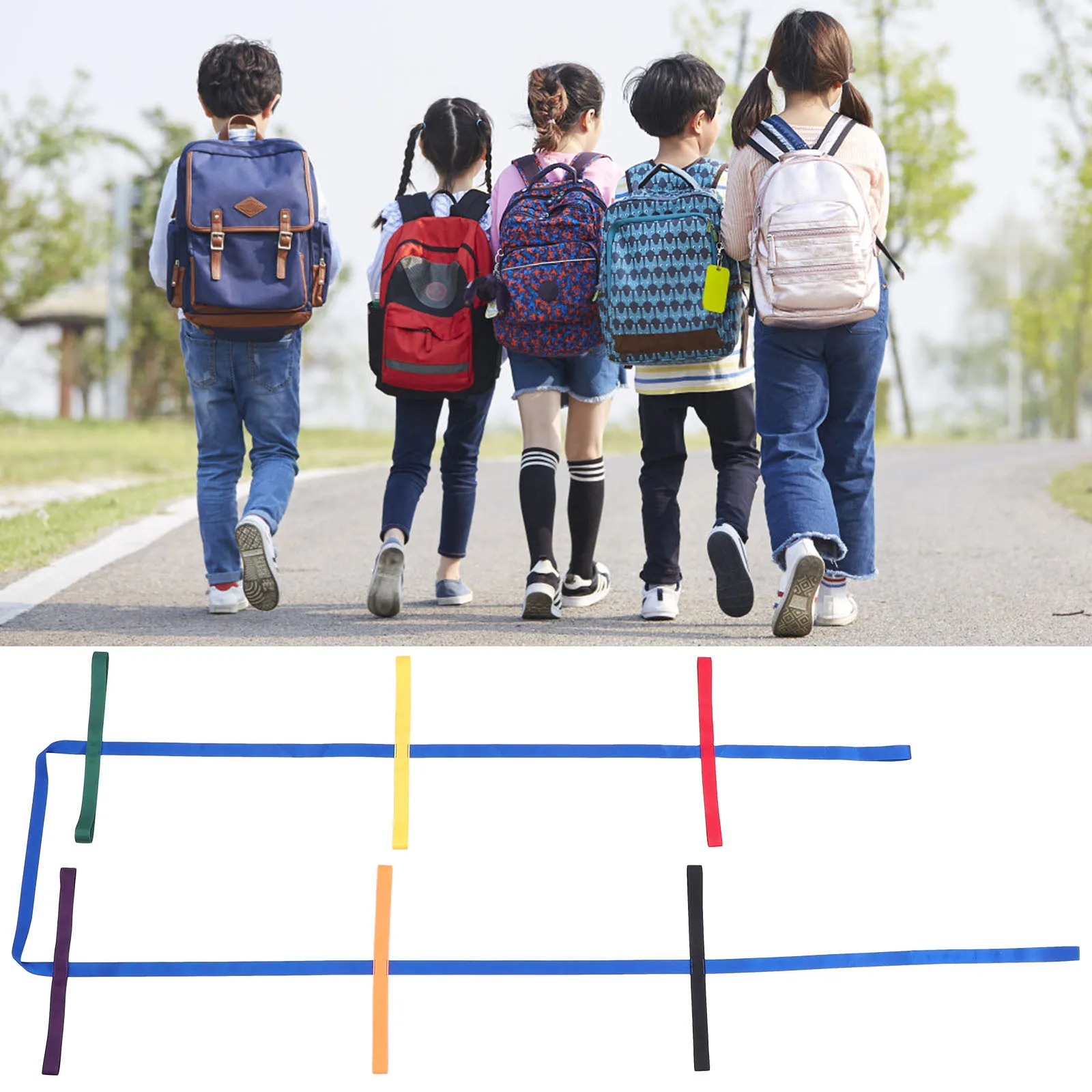 Cuerda de seguridad para caminar para niños, costura reforzada, cuerda de tracción para niños, escuela preescolar, parque, baño, actividad de salida