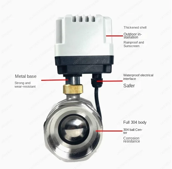 Robinet à bille électrique Hurized, acier inoxydable 1/2, étanche IP65, 3 fils, 2 commandes, 3/4 ", 1/4", 1 ", 1-304", 220V, 12V, 24V