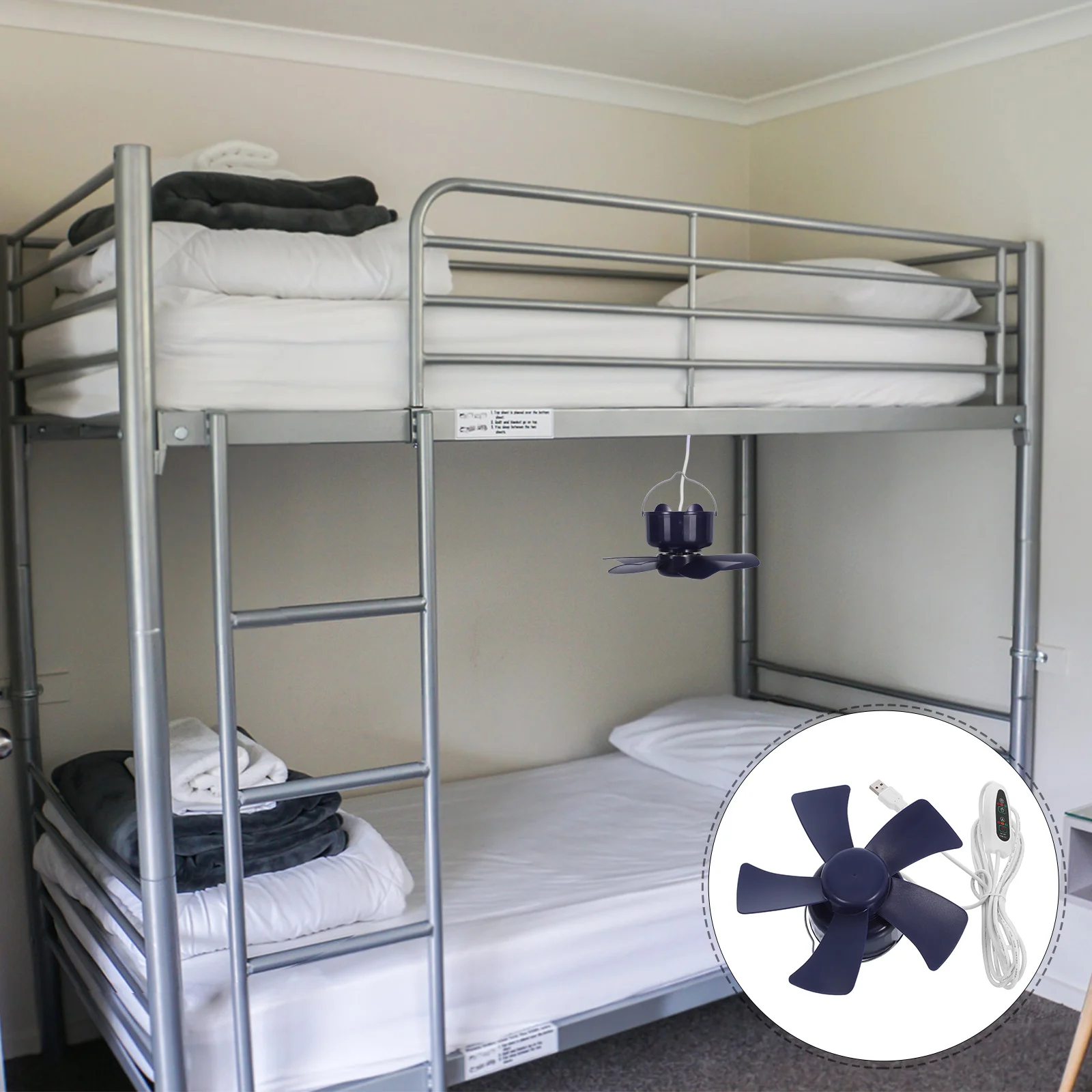 

Silent USB Mini Hanging Ceiling Fan Small Dormitory Fan with Timer Function for Bed Sleeping Room Portable Travel Camping