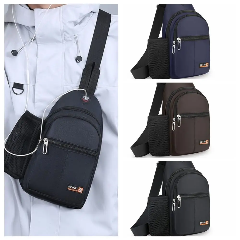 

Oxford Cloth Men's Chest Bag Large Capacity Multipocket Sports Chest Bag Single Shoulder Bottle Holder Men's Shoulder Bag