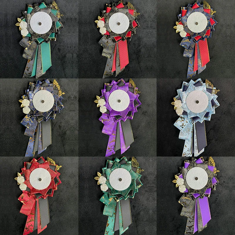 

Exquisite craftsmanship Ribbon Cosplay Ita Bag Accessories: Rosette Flower Pin Holder & Badge Base Decor