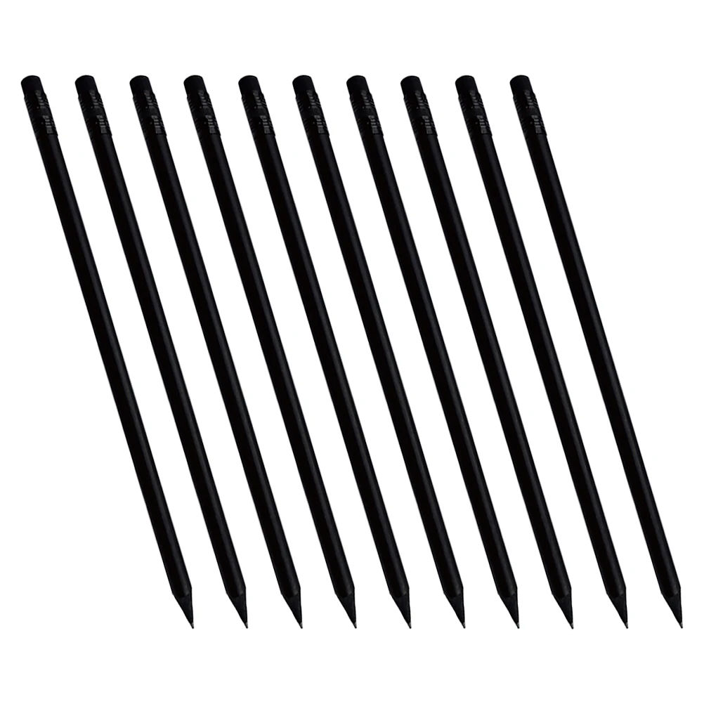 

10 pcs Black Pencils Smooth Writing Drawing Sketching Note-taking Artwork Shareable Comfort Grip Multifunctional