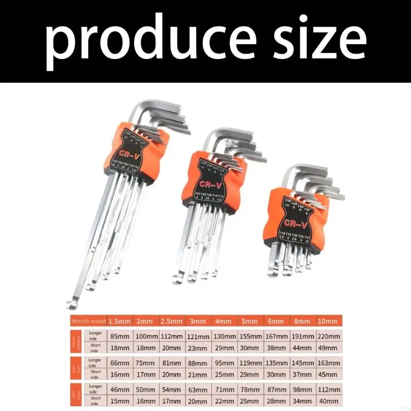 M7DA 9 قطعة L نوع مجموعة مفاتيح سداسية من الفولاذ أداة يدوية مفتاح سداسي لإصلاح السيارات #6
