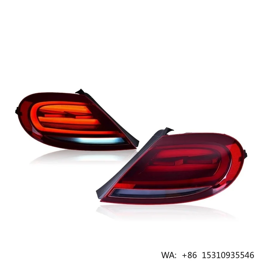 For VW Beetle 2013-2019 Red LED Tail Lights W/ Sequential Turn Signal Rear Lamps
