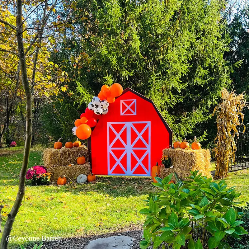 Red Barn Farm Arch Backdrop for Stand Kids Birthday Decoration Baby Shower Chiara Wall Party Banner Background 7x7ft