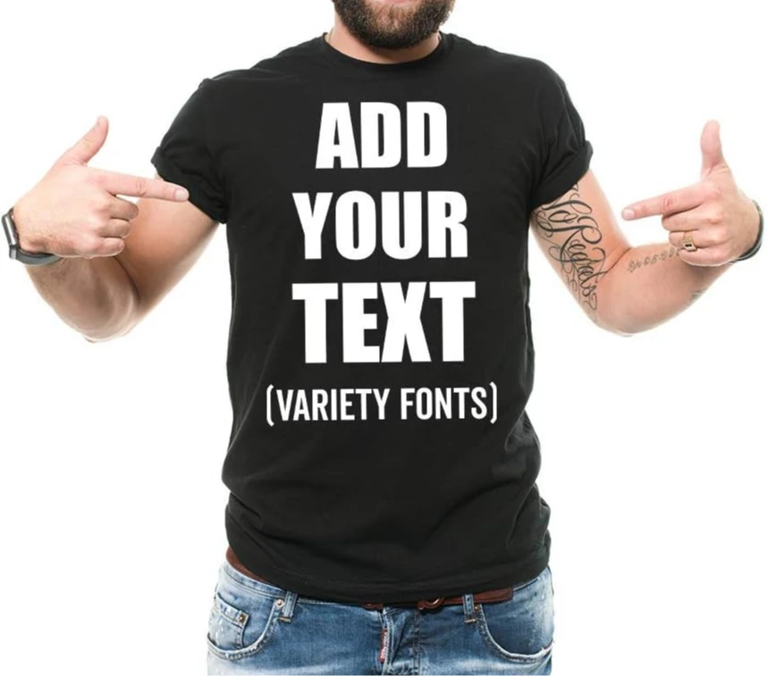 Custom T-Shirt Add Your Text Personalized TShirt for Men Women Cotton Tee Streetwear Graphic T Shirts Anime Clothes Short Sleeve