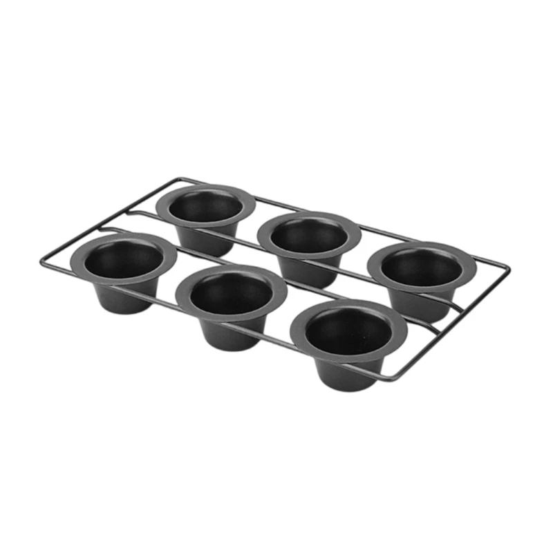 

N7MD 6 Cups Convenient Cake Molds Carbon Steel Baking Pans Small Baking Molds