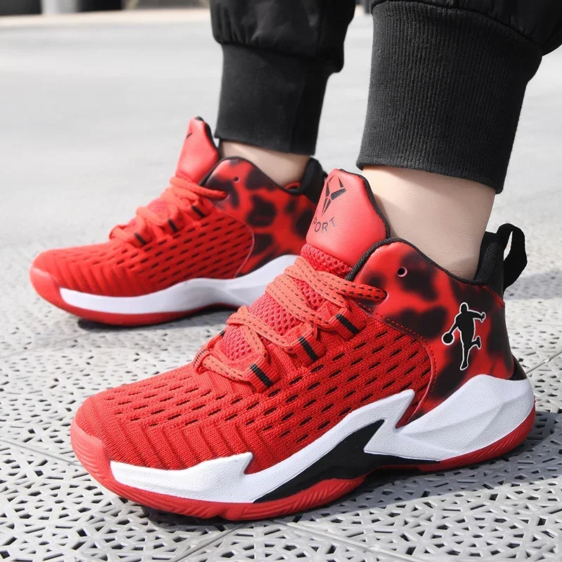 Boys Brand Mesh Basketball Shoes 8 Kids Sneakers Thick Sole Non-slip Children Sports Shoes Child Boy Basket Trainer Shoes Girls