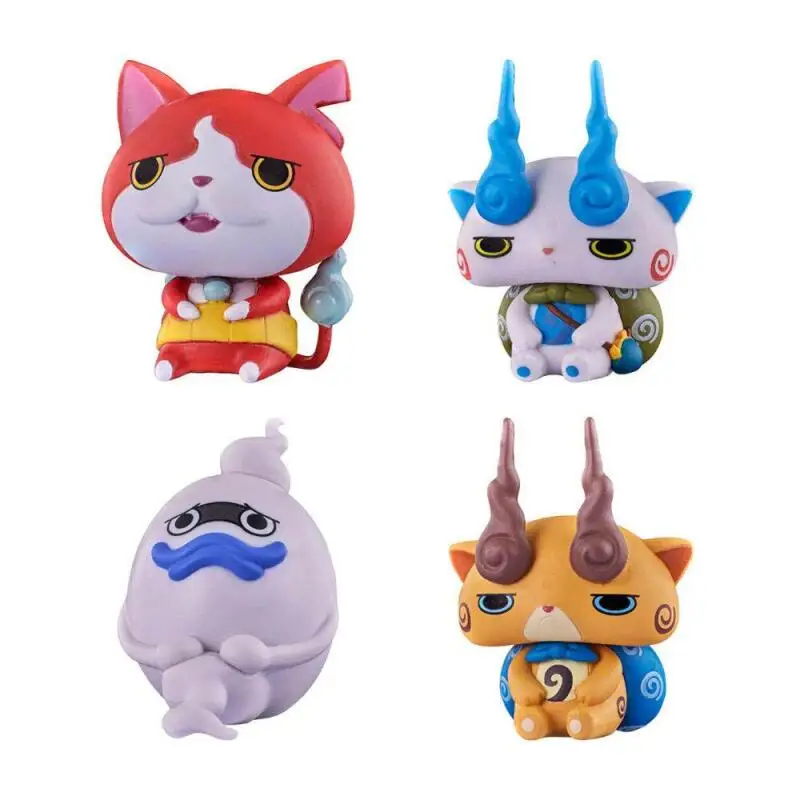 Bandai Gashapon Yo-Kai Watch Waiting Pose Figure Jibanyan Komasan Komajiro Desktop Decoration Anime Fans Perfect Holiday Gift