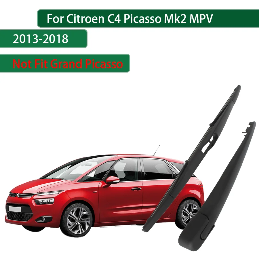 

For Citroen C4 Picasso Mk2 MPV 2013-2014-2017-2018 Rear Wiper Blade Arm Set Rear Window Windshield