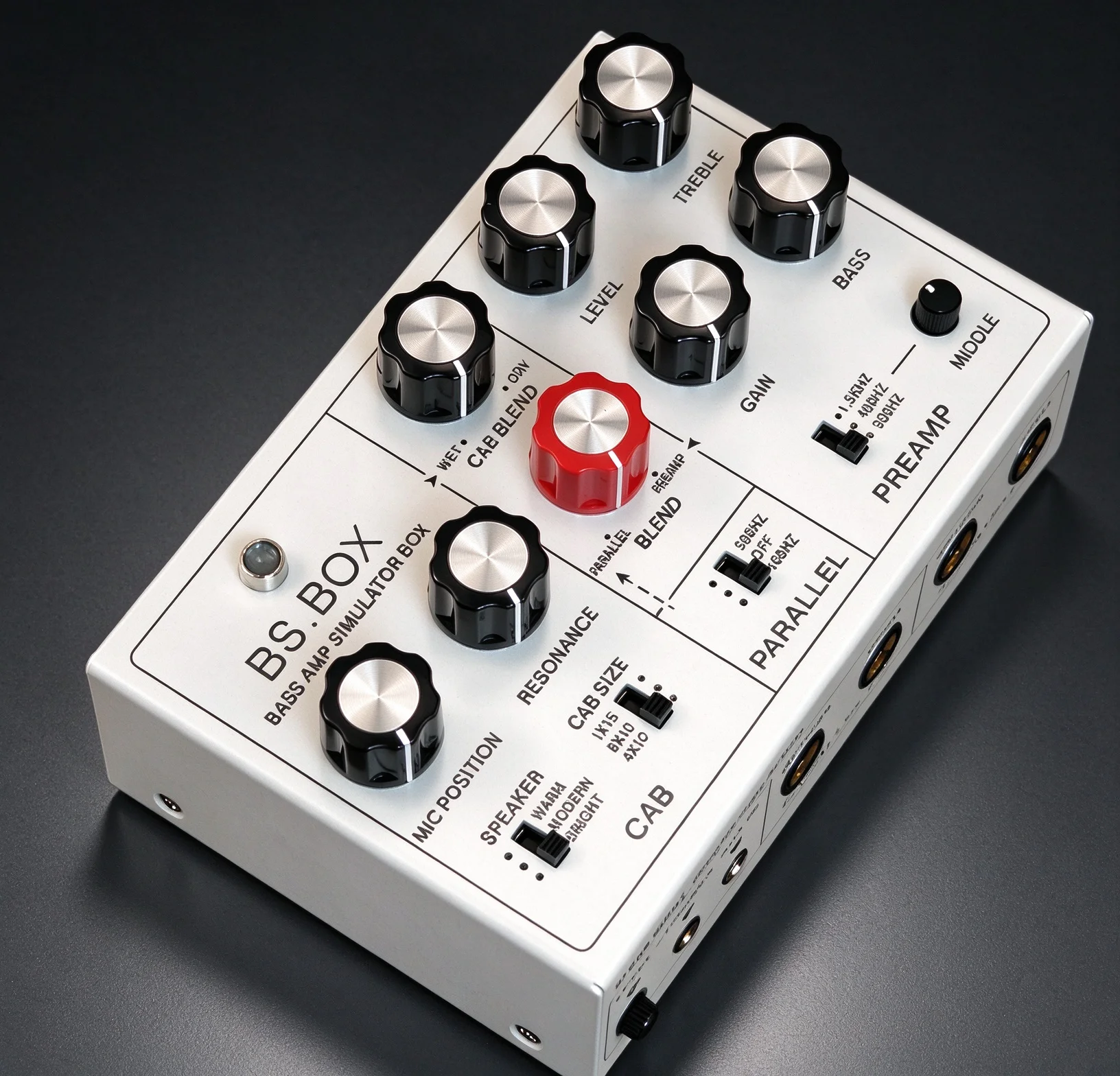 Bass Amp Simulator Pedal Cab Sim DI Box Preamp with Parallel FX Loop Cabinet Simulation Effect Pedal for Electric Bass Active Pa