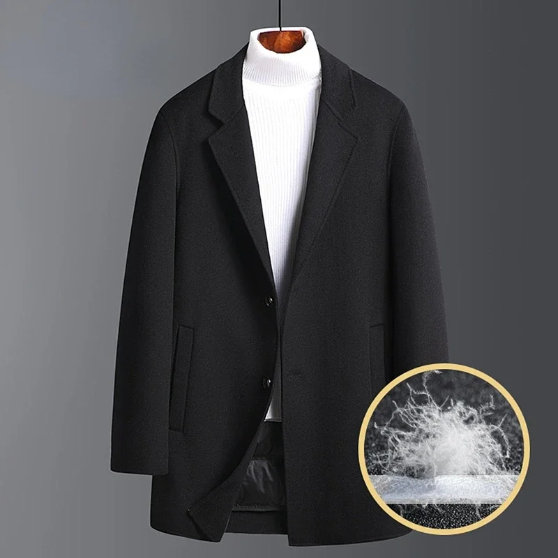 MRMT 2024 Brand New Thickened Double-Sided Woolen Coat No Cashmere Woolen Coat Mid-Length Wool Double-Sided Woolen Coat