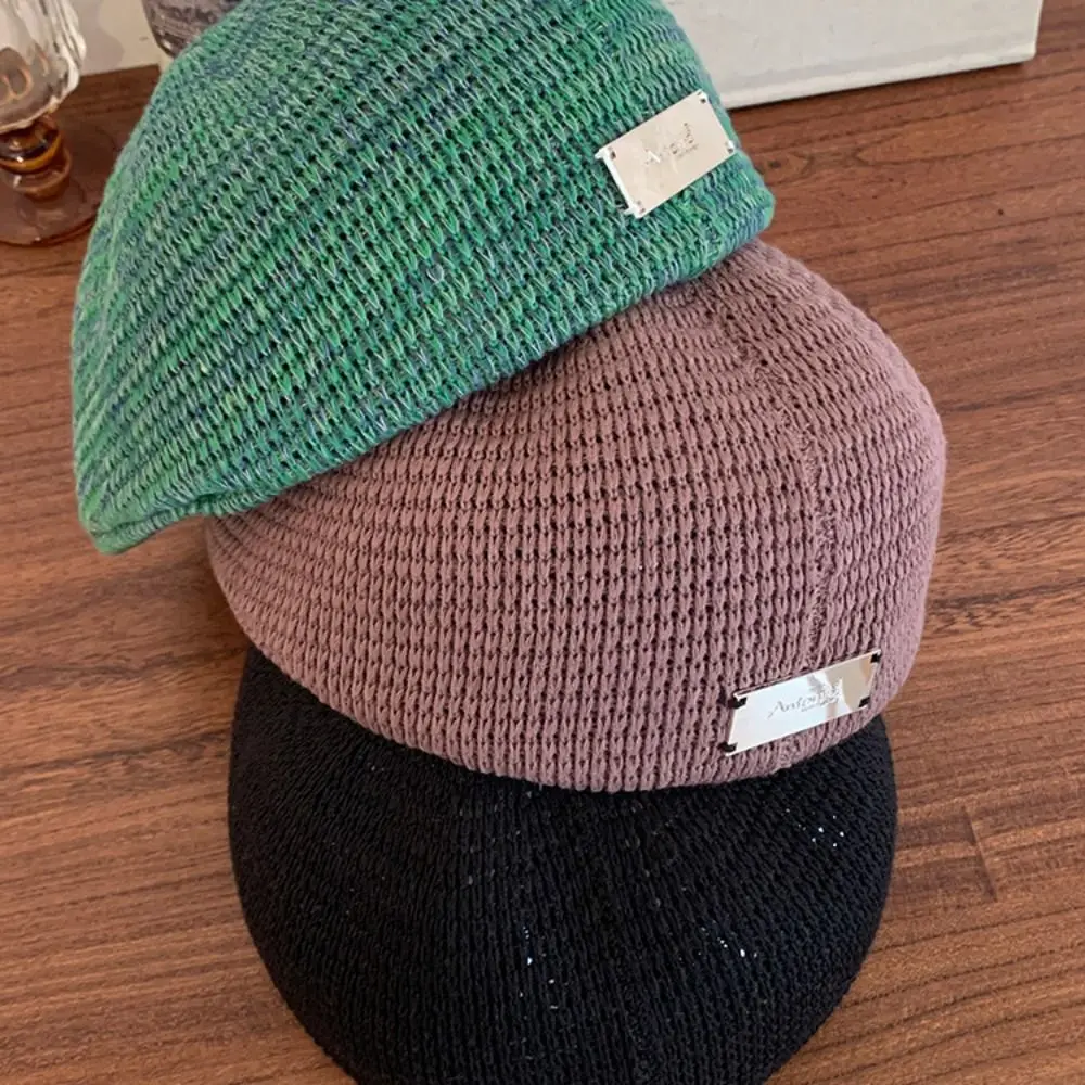 귀여운 통기성 있는 빈티지 일본 스타일 베레모 패션 화가 모자 크로셰 뜨개질 모자 여름용