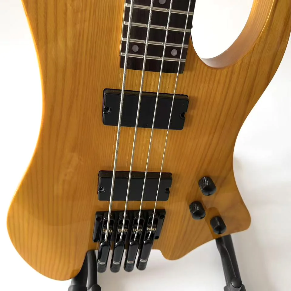 Headless Mahogany Body Canadian Maple Neck 4 Strings Higher Quality Bass Electric Guitar From China  Production view 5