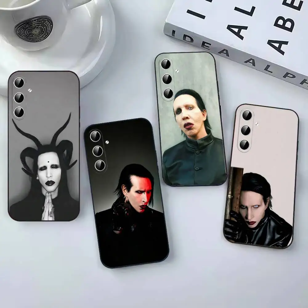 M-Marilyn Death Rock Mr-M-MansonS Fashion Phone Case Black Cover For Samsung Galaxy A12,22,32,52,53,71,73, Note9/10/20 Ultra