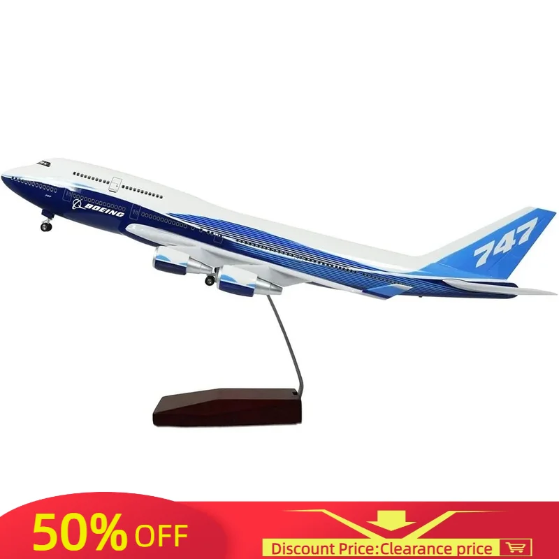 

2024 New 1:160 Scale Large Model Airplane Boeing 747 Plane Models Diecast Airplanes with LED Light for Collection or Gift Deocr