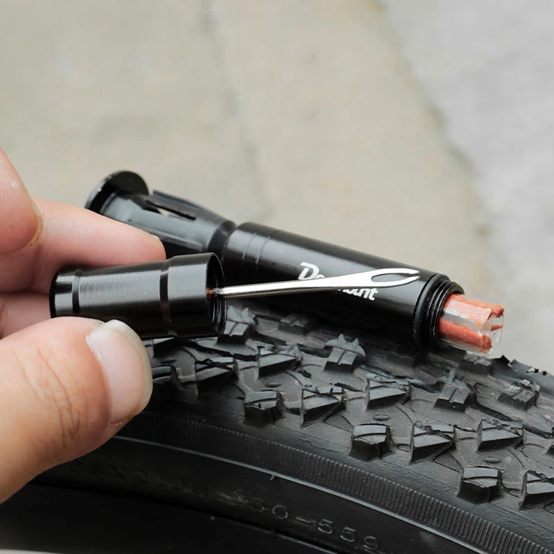 Deemount Original Bicycle Tubeless Tire Repair Tool Tyre Drill Puncture for Urgent Glue Free Repair Optional Rubber Stripe