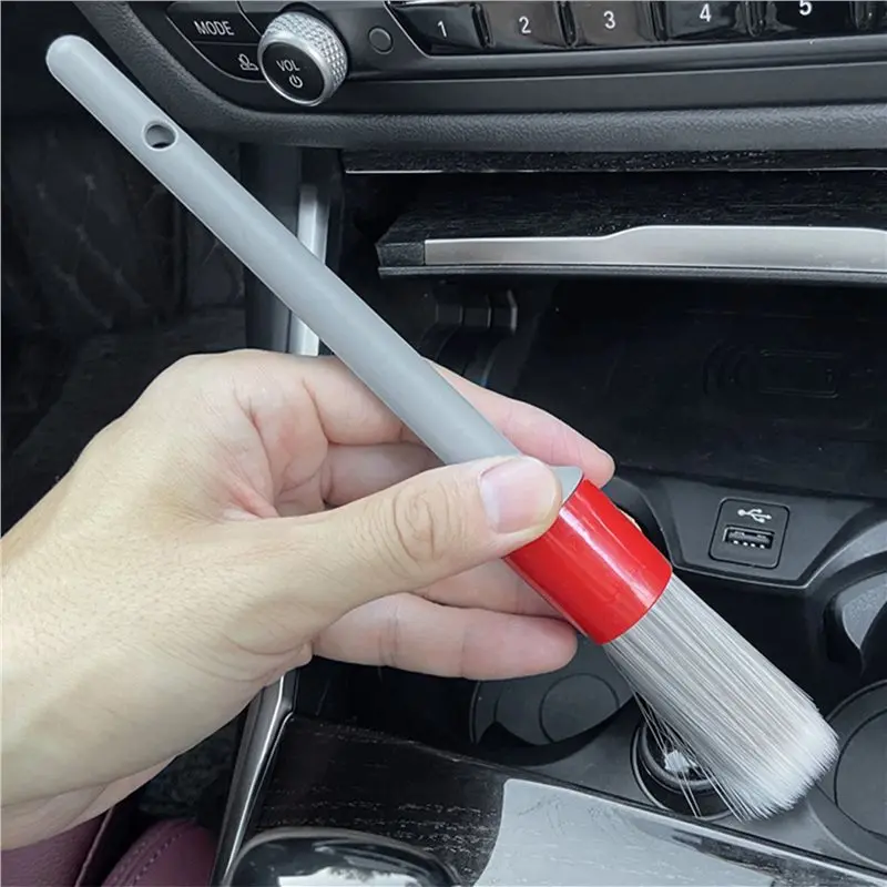 A95E-6X Super Soft Synthetic Detailing Brushes Set Handle For Wheels,Tires, Engine Bay, Leather Seats, Door Panels
