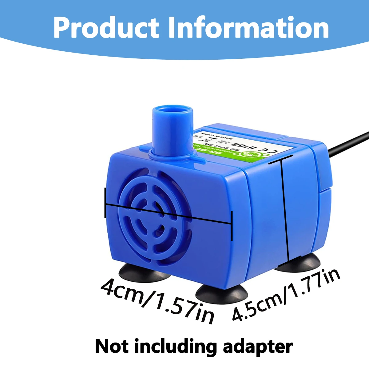 USB Wasserpumpe LED Licht Haustier Katze Wasser Brunnen Motor Ersatz für Katze Blumen Trinknapf Spender Haustier Zubehör – Detail 2