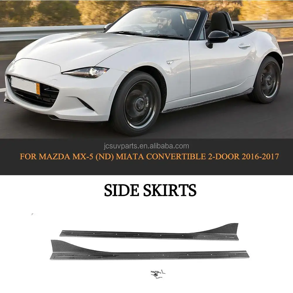 Upgraded Carbon Fiber Side Skirt Extension Trim For Mazda MX-5 (ND) Miata Convertible 16-17