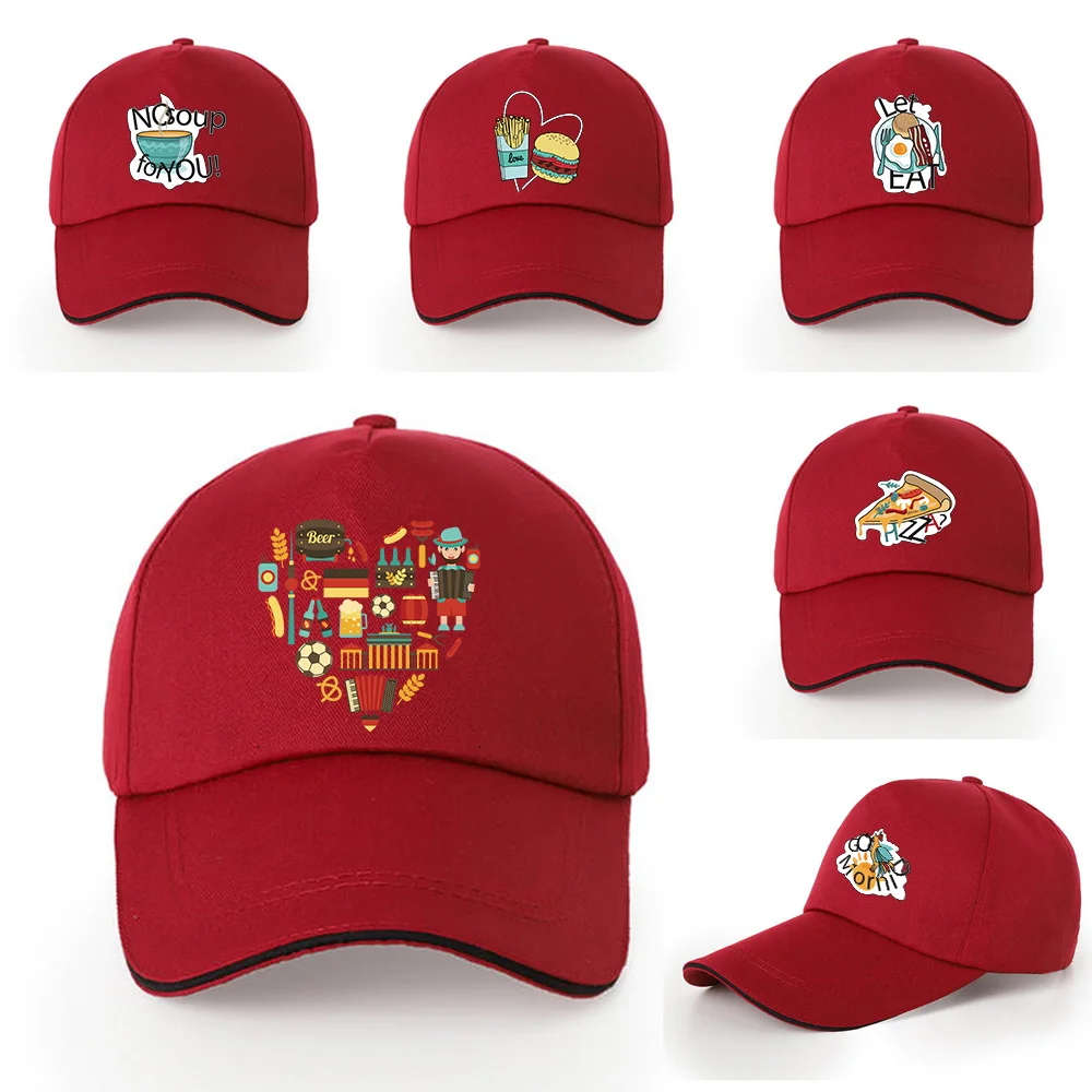 

Hip-hop Baseball Cap Summer Outdoor Sun Hat Casual Wild Food Printed Series Cotton Adjustable Hats Hipster Must-have Peaked Caps